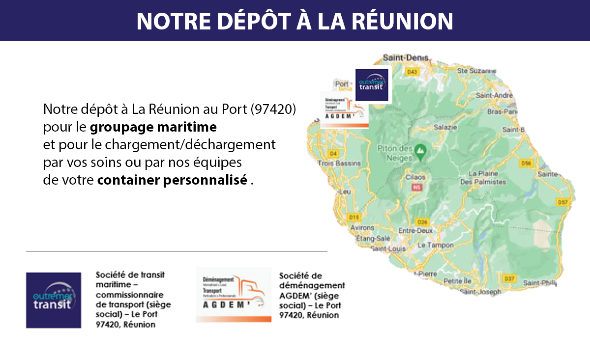 Dépôts groupage et conteneurs à La Réunion Outremer Transit