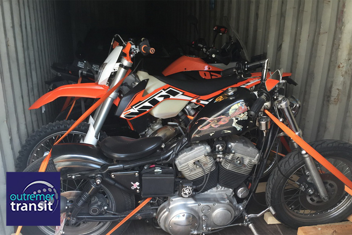 Transitaire La Réunion Transport motos container