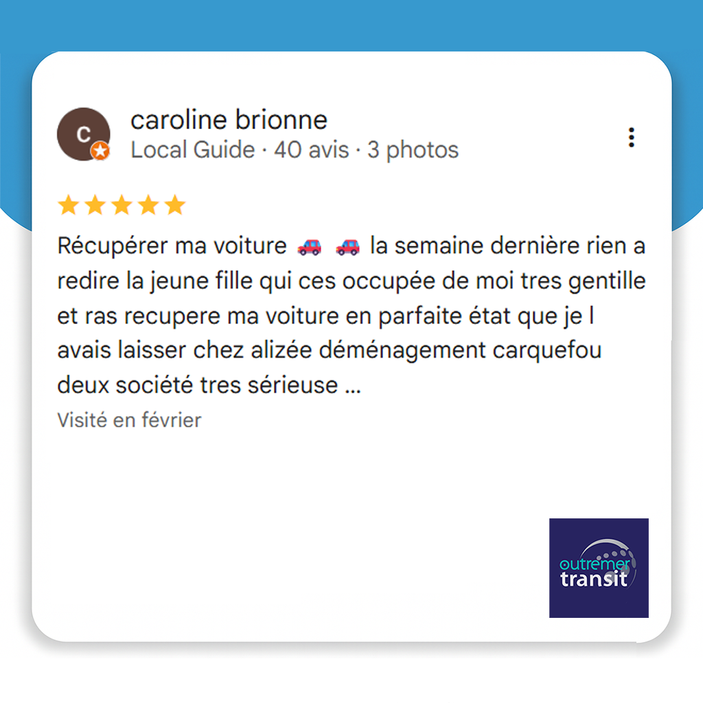 Avis Google Outremer Transit Caroline B