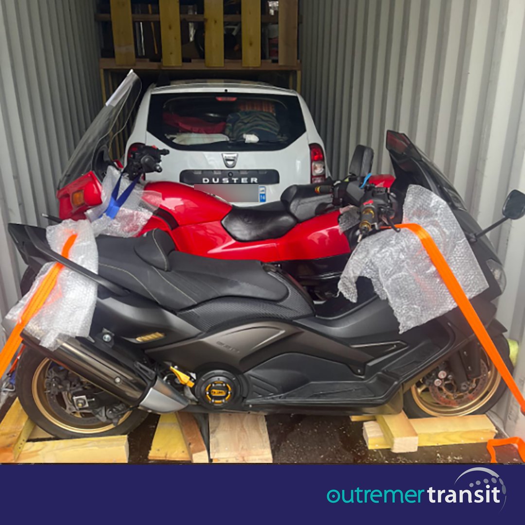 Transport de moto et scooter en groupage Bordeaux - La Réunion avec Outremer Transit