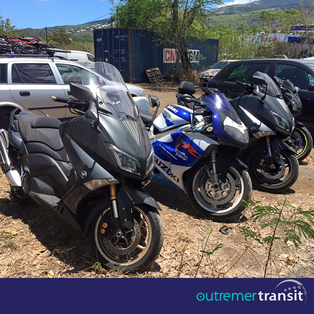 Transport de motos et scooters depuis et vers la Reunion en conteneur avec Outremer Transit