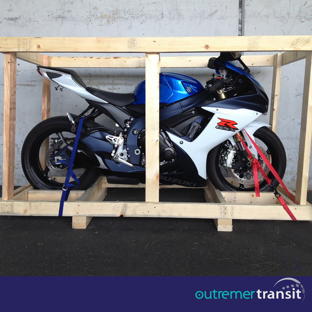 Transport moto Reunion routiere securisation avec Outremer Transit