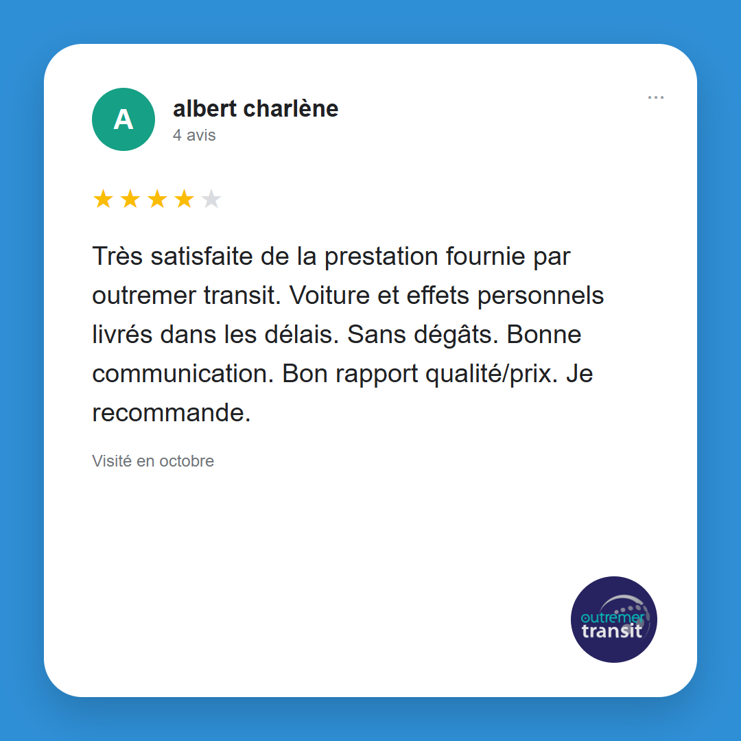 Avis Google Outremer Transit Charlene A